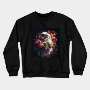 Astronaut In Flowers Suit Crewneck Sweatshirt